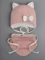 Шапка с ушками трикотажная и снуд