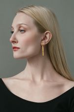 Серьги Мозаика длинные, позолота