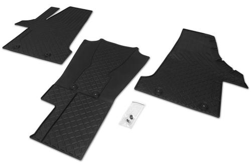 Коврики в салон автомобиля передние Rival для Volkswagen Multivan T5 рестайлинг минивэн (2 места) 2009-2015, литьевой полиуретан, с крепежом, 3 части, 65813001