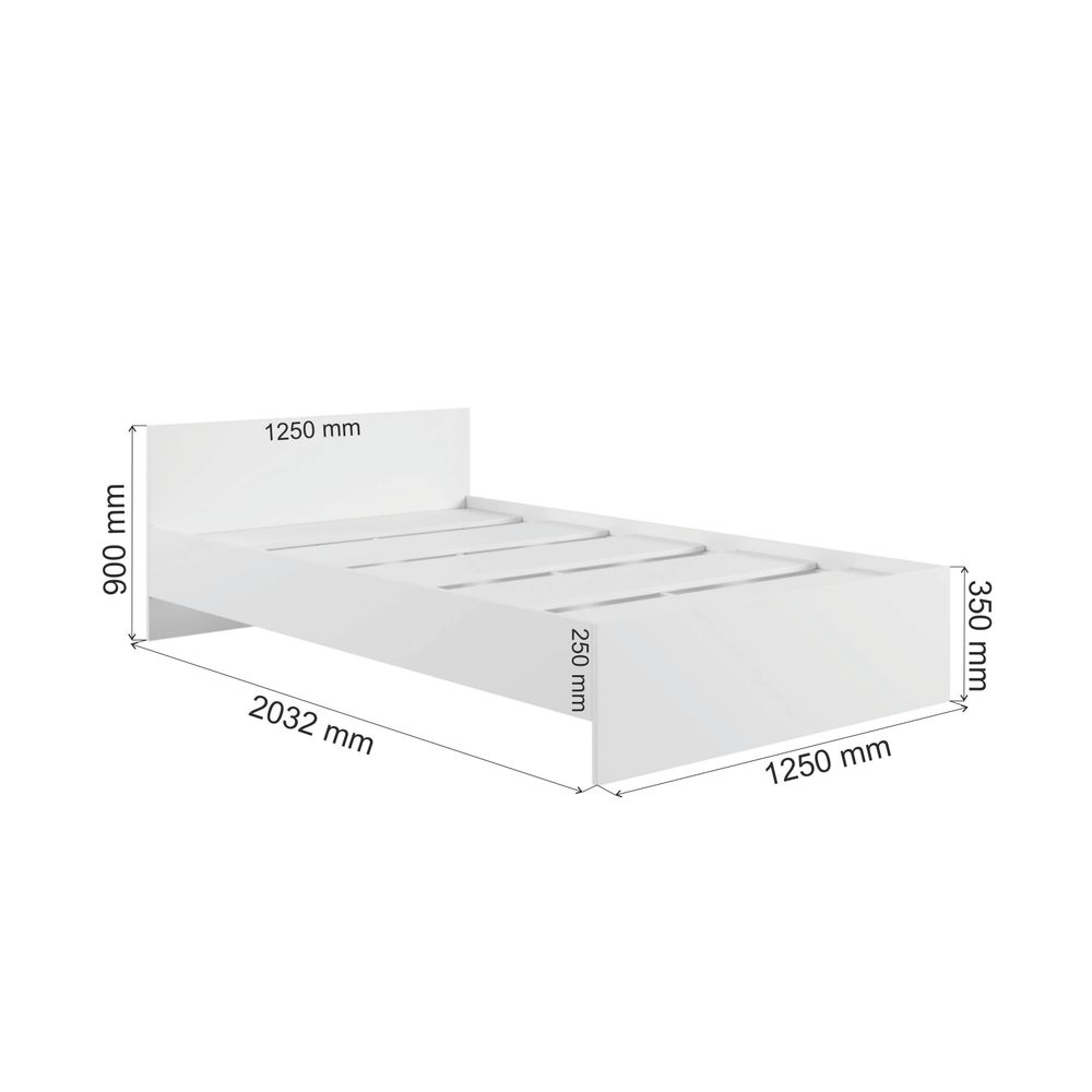 МС Мадера Кровать без ящ. М1200 с дсп 1250*2032*900б/матр. (корпус лдсп дуб крафт золотой, фасады лд