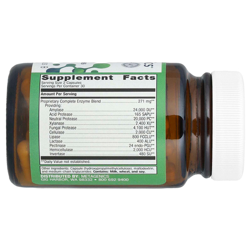 Metagenics, Комплексные ферменты SpectraZyme®, 60 капсул
