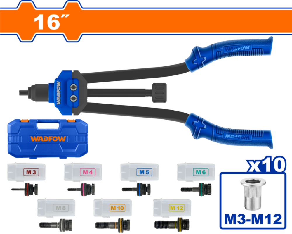 Заклепочник для резьбовых заклепок M3-M12 (6) WADFOW WHR5B16