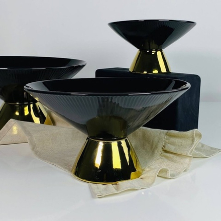 Lenardi 163-015 Фруктовница 22,5х13см на ножке MULTICOLOR в под.уп.(х12)Фарфор