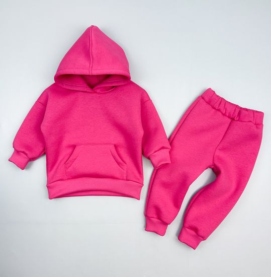 Комплект из футера с начесом, Фуксия