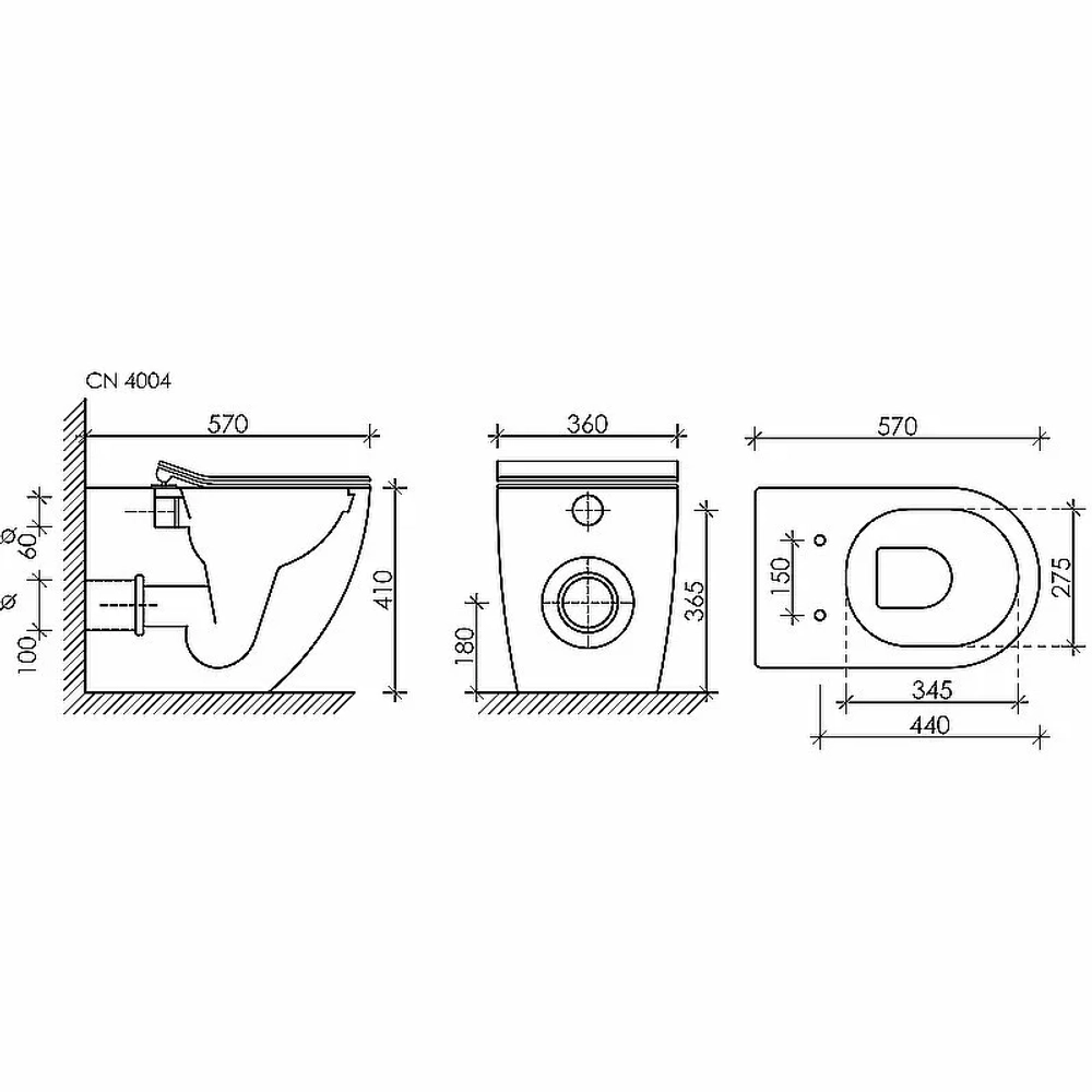 Унитаз приставной Ceramica Nova Metropol CN4004MB безободковый, с крышкой микролифт, черный матовый
