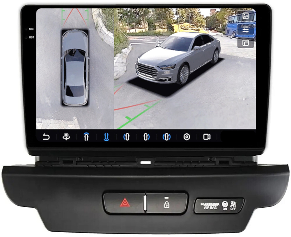 Магнитола для KIA Ceed 3 2018-2020 - FarCar BX1173M-360 монитор 9.5" 2K QLED на Android 13, 6Гб+128Гб, CarPlay, 4G SIM-слот, 4 камеры в комплекте