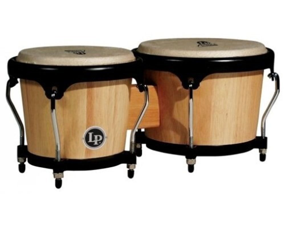 Latin Percussion LP A601-AW Aspire Wood Bongos Natural Black 6 3/4&quot; - 8&quot; бонго