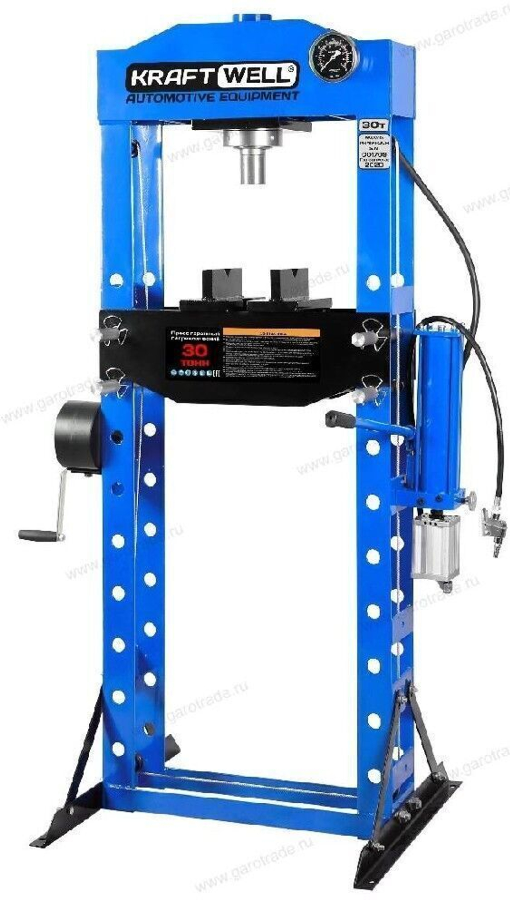 Пресс 30 т с ручным и пневматическим приводом KraftWell KRWPR30A