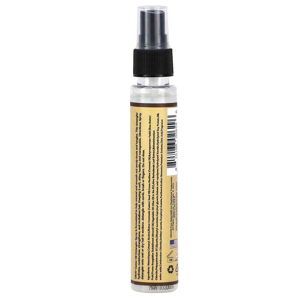 Okay Pure Naturals, Черное ямайское касторовое масло, спрей для расчесывания волос, 59 мл (2 жидк. унц.)
