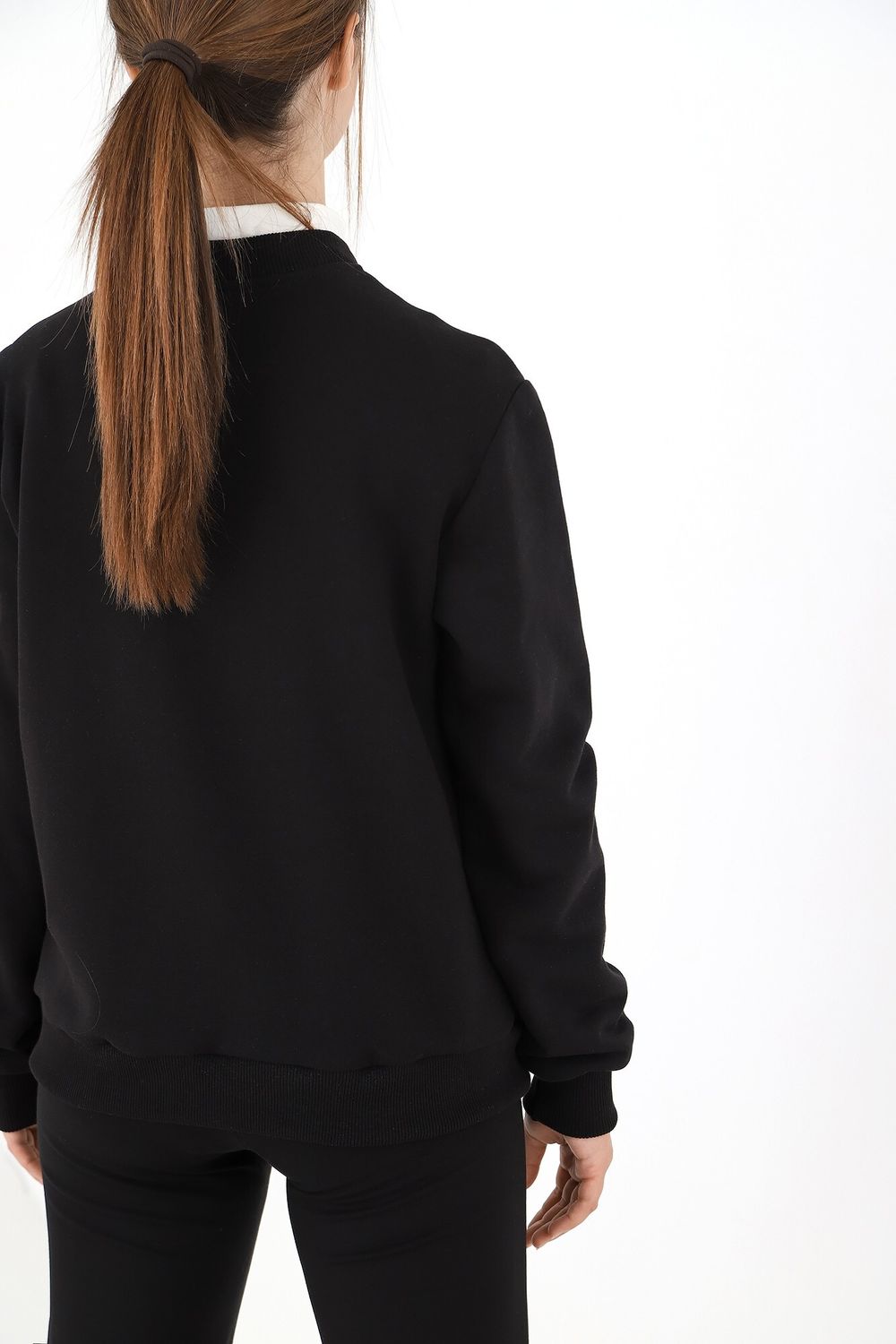 Джемпер для девочки Бомбер-1 Виотекс ЧЁРНЫЙ