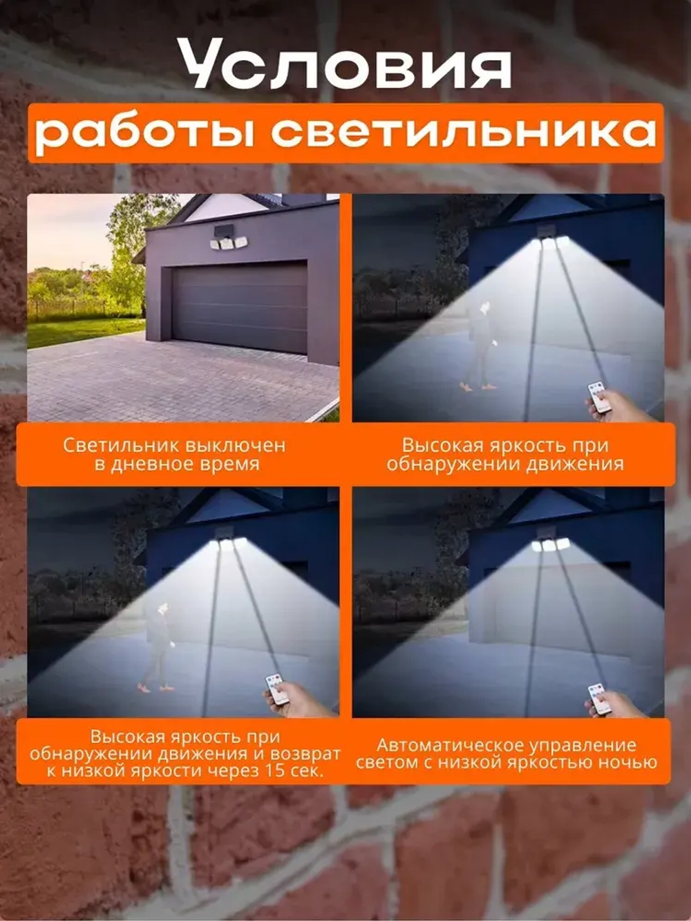 Светильник на солнечной батарее с датчиком движения