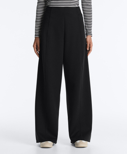 OYSHO Брюки с высокой посадкой и широкими штанинами с эффектом неопрена, черный