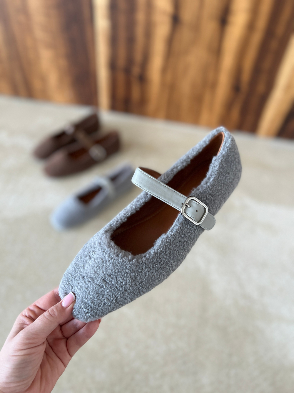 Балетки меховые