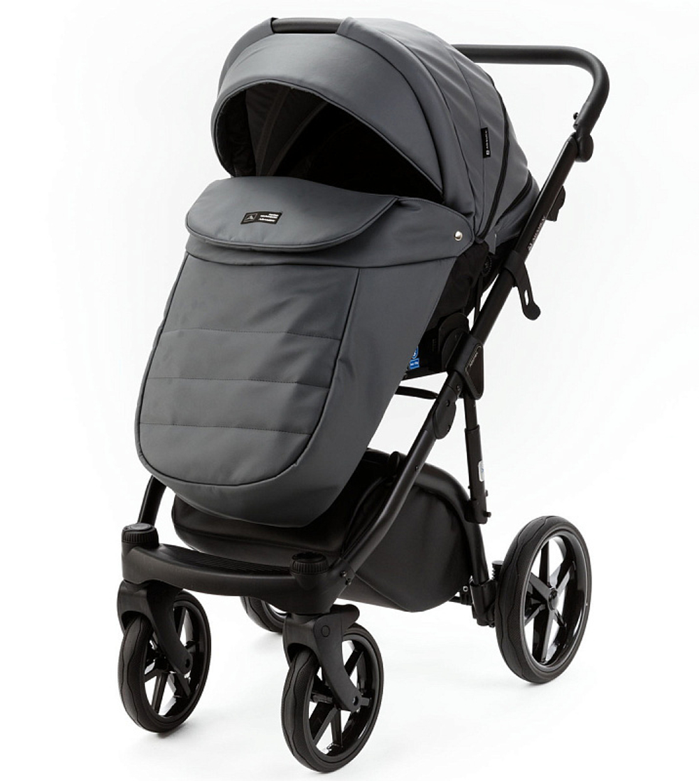Детская коляска Adamex Nola Deluxe 2 в 1 N-SA32 (СЕРАЯ КОЖА)