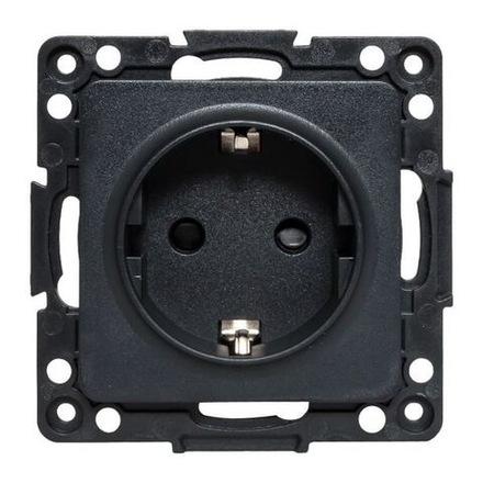 Розетка 1-м СП Стокгольм 16А с заземл. защ. шторки винтов. клеммы механизм черн. PROxima EKF EZR16-028-20