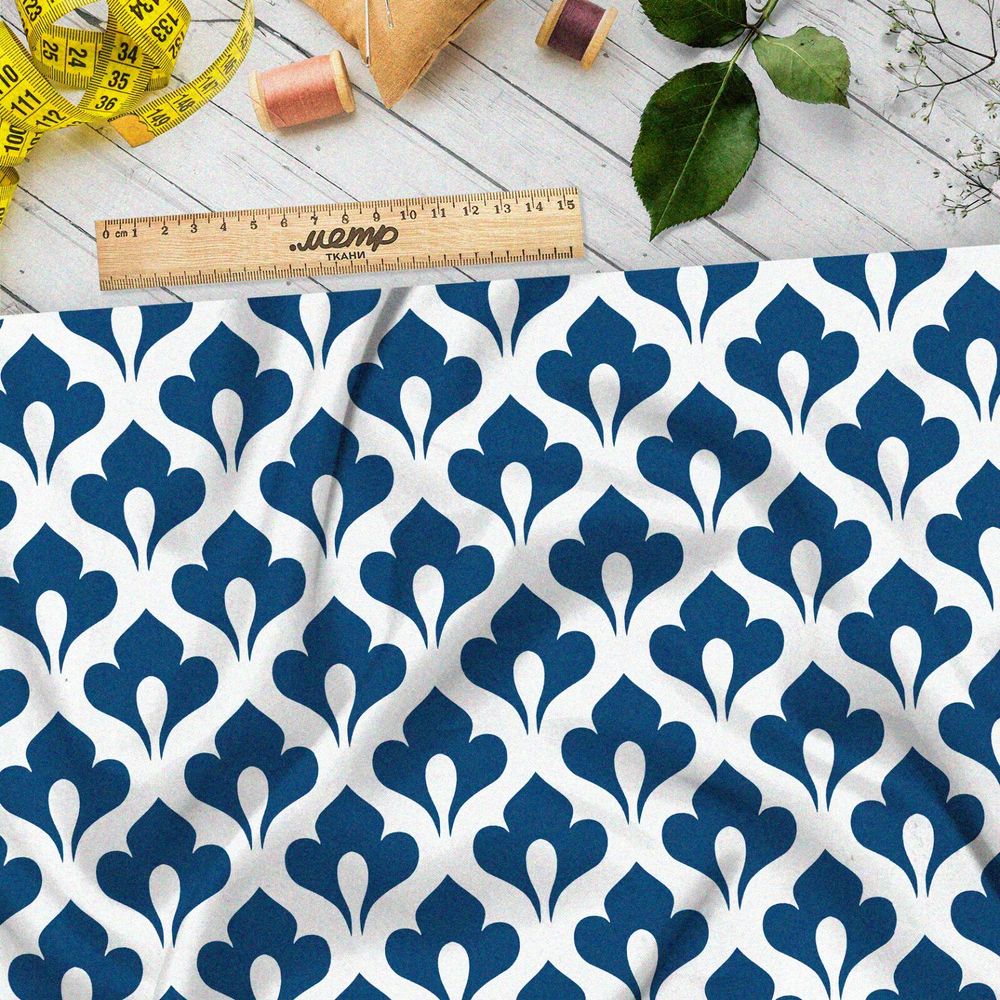 Ткань оксфорд 600 синий королевский узор