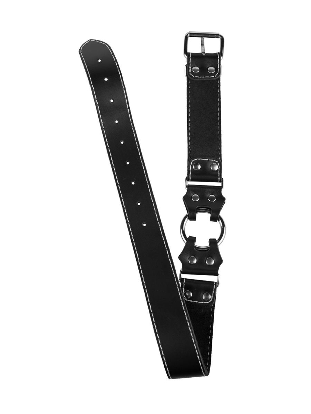 Кожаные ременные наручники (Цвет: черный)