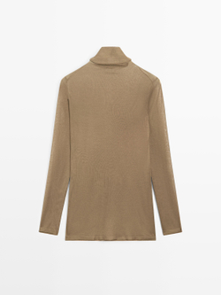 Massimo Dutti Водолазка с воротником-стойкой - Limited Edition, бежевый