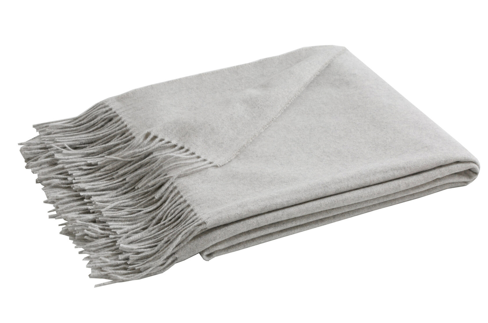 Плед HIMALAYA PERLE Плед кашемир 200 Blanc des Vosges 130x180 Серый