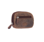 Качественный мужская ключница 11,5 х 2 х 7,5 см коричневая потёртая из натуральной кожи KLONDIKE Yukon KD1115-03