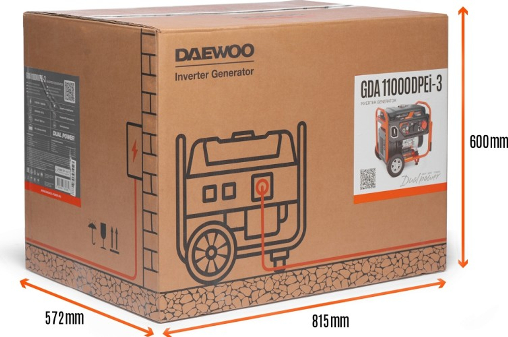 Генератор бензиновый DAEWOO GDA 11000 DPEi-3 DUAL POWER инверторный GDA 11000DPEi-3