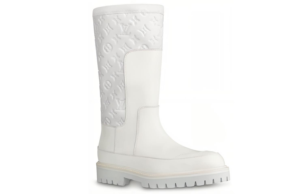 LOUIS VUITTON Laureate Knee high Boots Men"s White