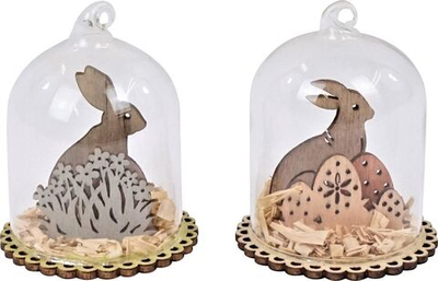 Декор "Кролик" в ассортименте 5x5x8см Дерево,стекло