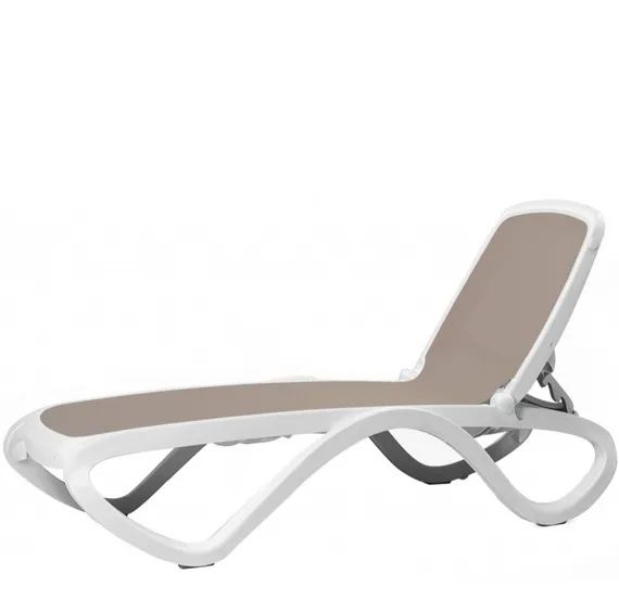 Шезлонг Omega, белый, тортора