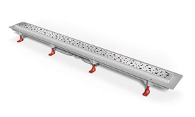 Душевой лоток с рамкой и решеткой MCH Chudej CH 950/S40 SN (решетка Square, хром, 95 х 6 х 6,5 см), с нижним сливом D40