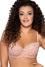 Бюстгальтер на косточках с мягкими чашками из нежного кружева (Размер: 75D) (Цвет: какао)