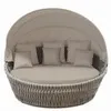 Круглый лаунж-диван со складным навесом Samui, тортора/бежевый