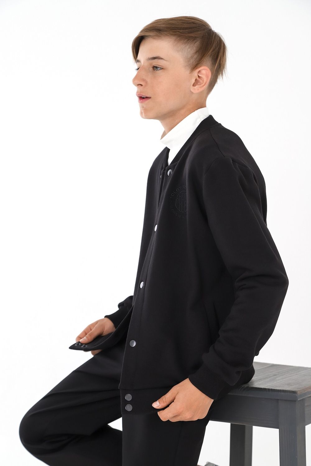 Джемпер для мальчика Бомбер-2 Виотекс ЧЁРНЫЙ