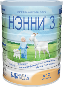 Нэнни 3 - мол. напиток на основе козьего молока, 12 мес. 400 гр