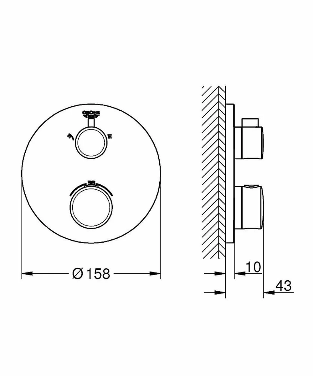 Термостат для душа Grohe Grohtherm 24076000