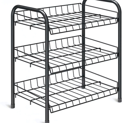 Этажерка для обуви 3 полки 460*280*520мм черный ЭТ4/Ч