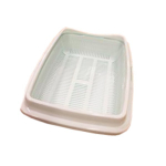 Туалет для кошек с сеткой ментол-белый