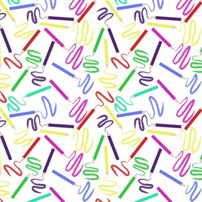 vector illustration, pencils, colored, drawing, seamless pattern