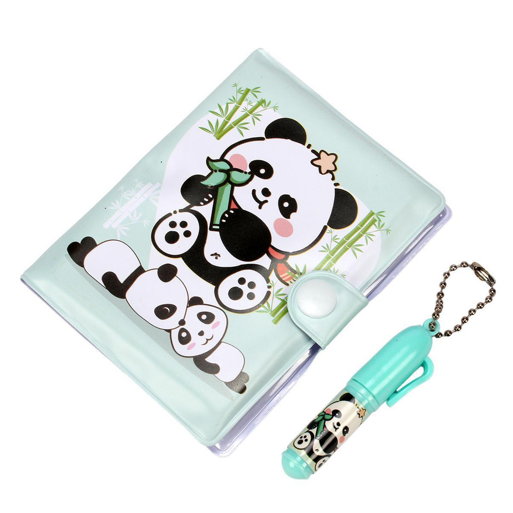 Набор "Панда" на блистере: блокнот в ПВХ обложке 8*10 см, + ручка шариковая мини, С-40046