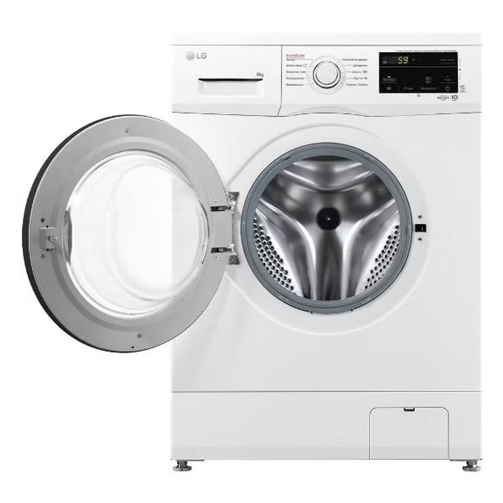Стиральная машина LG F2J3NS8W, 6 кг, 1200 об/мин, 44 см, пар, инверторный мотор, белая