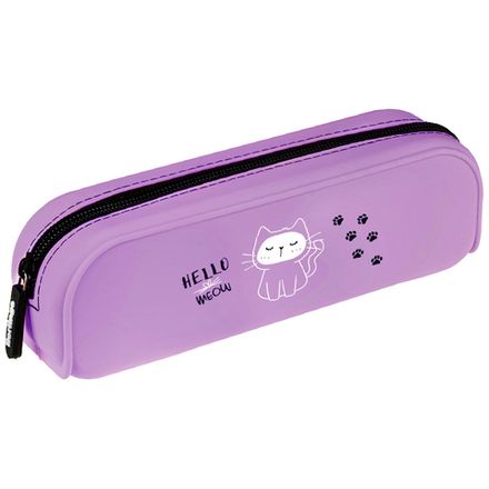 Пенал мягкий 200х60х50 Berlingo Hello meow, силиконовый