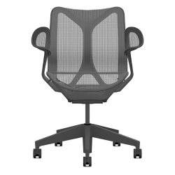 Кресло Herman Miller Cosm, низкая спинка, цвет Graphite, подлокотники «лепестки» (Leaf)