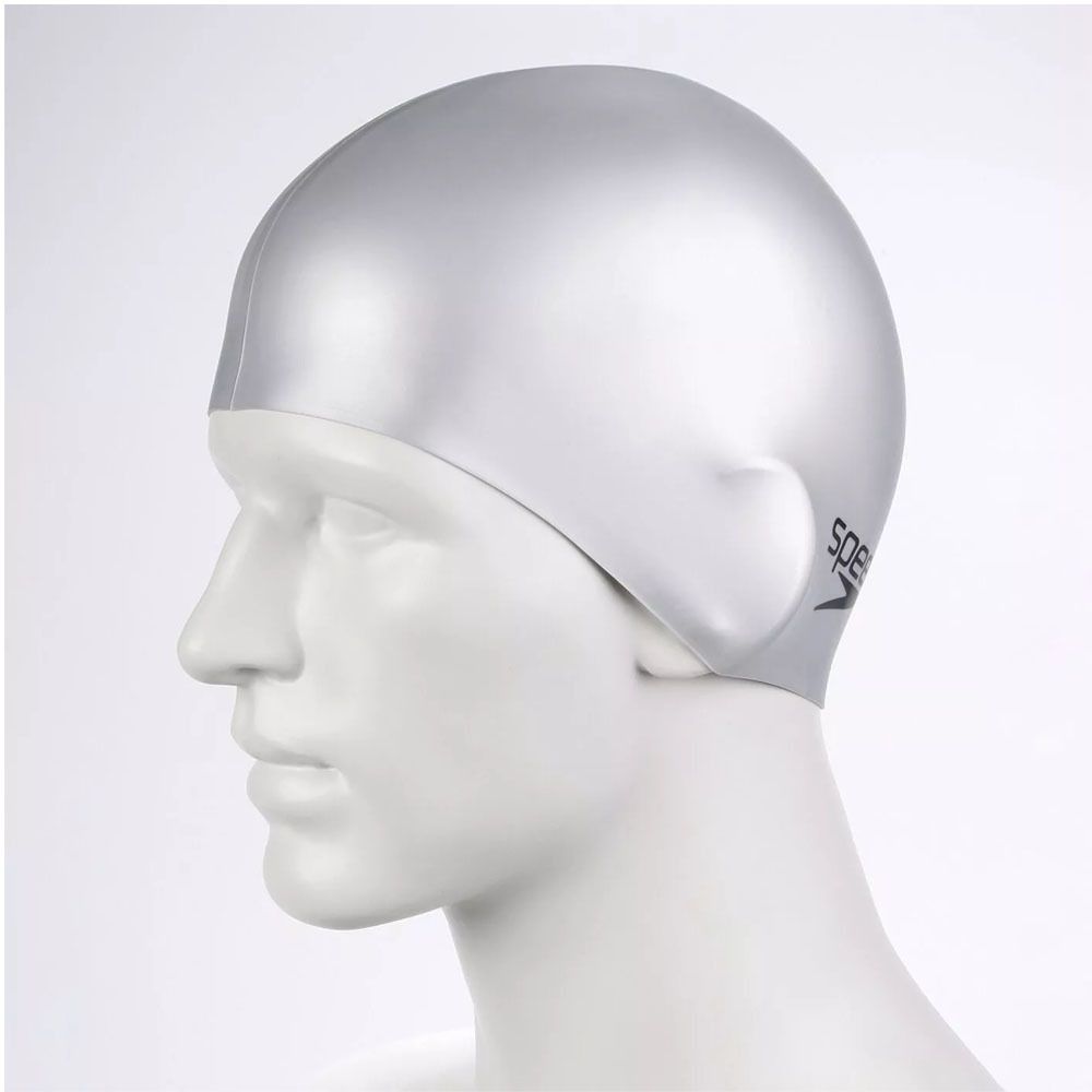 Шапочка для плав. SPEEDO Plain Flat Silicone Cap, 8-709911181, СЕРЕБРИСТЫЙ, силикон