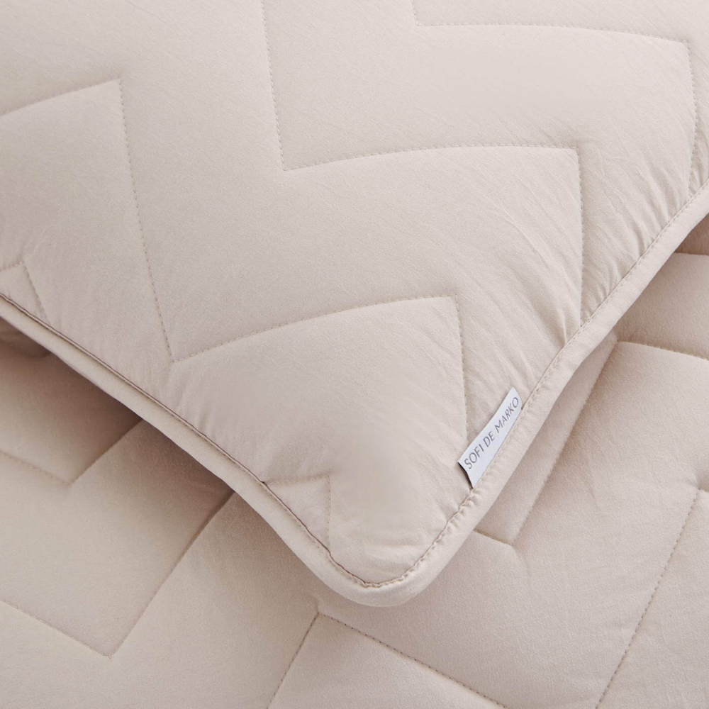 Покрывало 160х220 и наволочка 50х70 Sofi De MarkO Робби бежевое