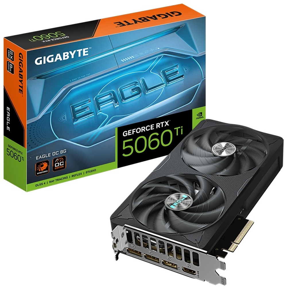 Видеокарта GIGABYTE Видеокарта Gigabyte (GV-N506TEAGLE OC-8GD) RTX5060Ti EAGLE OC 8G 8 Гб
