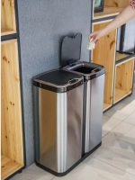 Ведро для раздельного сбора мусора, сенсорное, 2 емкости, Foodatlas JAH-8523, 60л (30+30)