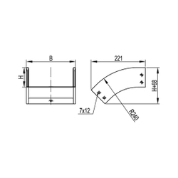 Угол CD 45 вертикальный внешний 45° DKC 600x80 в комплекте