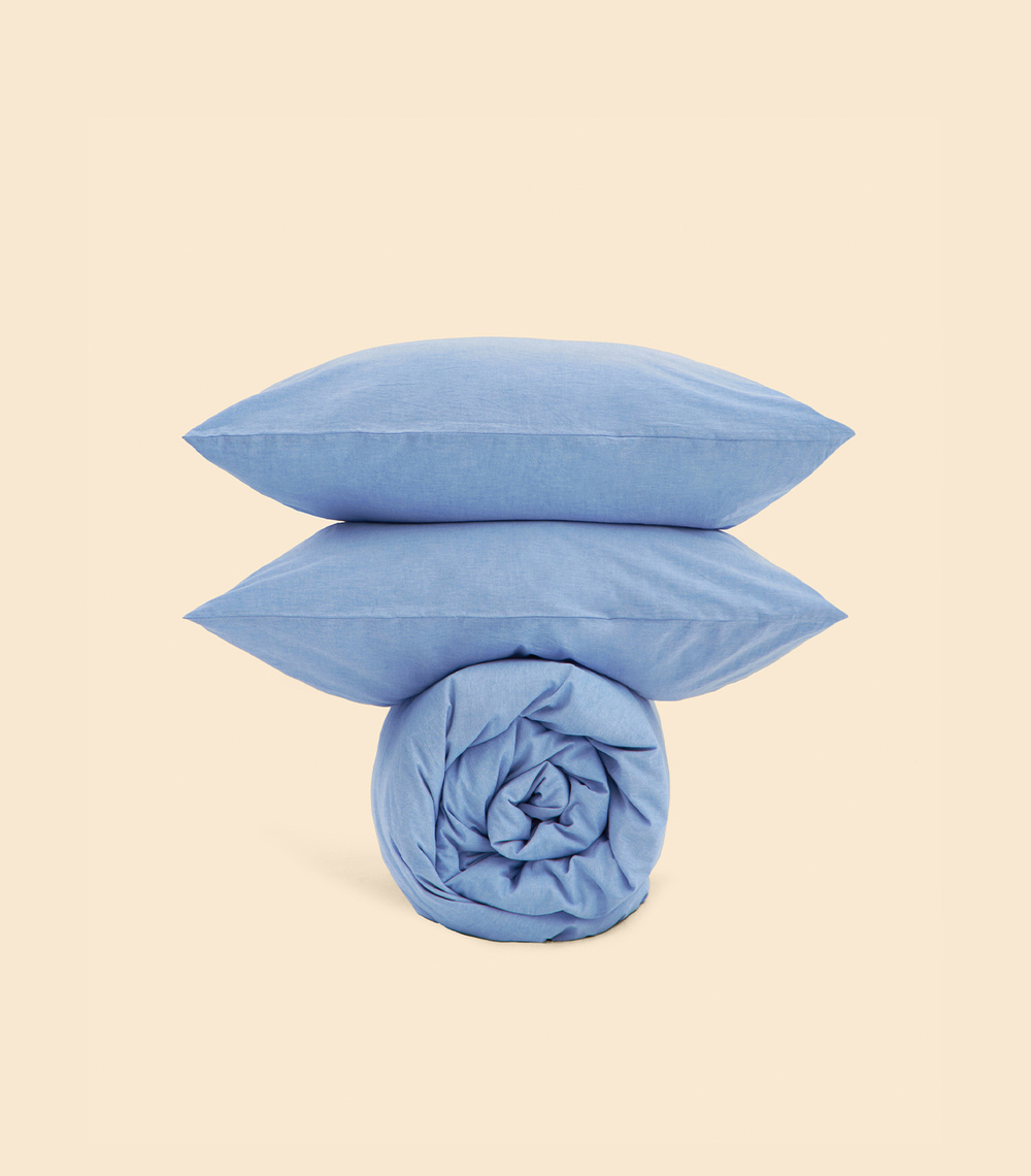 Наволочки (2 шт) - Melange Smoky Blue - 50x70