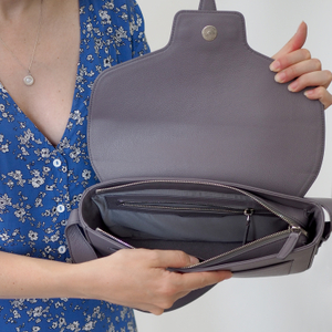 Сумка Universel из кожи теленка, серо-фиолетового цвета