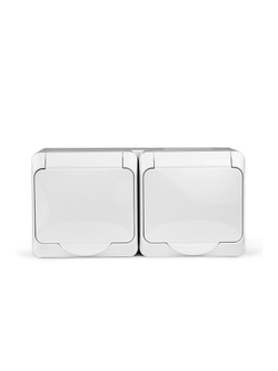 Розетка 2-м ОП Nix 16А IP54 250В с заземл. с крышкой бел. TOKOV ELECTRIC TKE-NX-R2Z-C01-IP54
