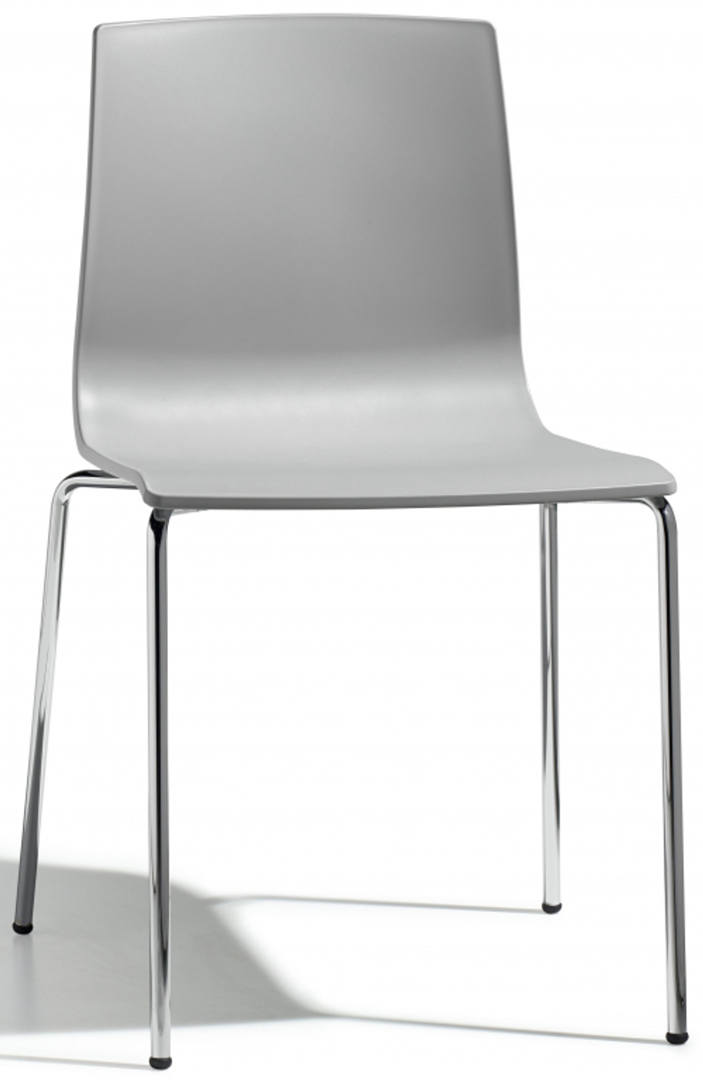 Стул пластиковый Scab Design Alice, хром, светло-серый
